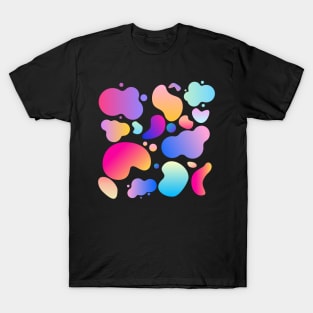 Gradient Blended Paint Blob Pattern T-Shirt